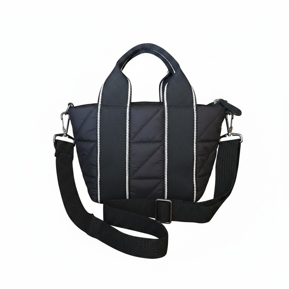 Zara quilted crossbody / hand mini bag with cream trim